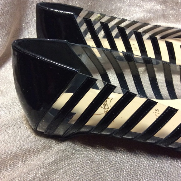 Christian Louboutin PVC Peep Toe Flats - Picture 5 of 8